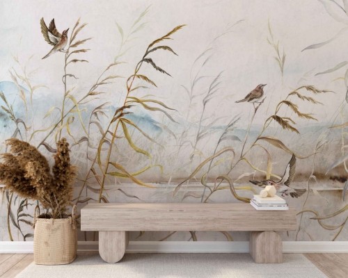 Fototapeta trawy i ptaki Wall & More PAMPA 2457 26A