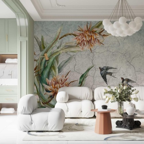 Fototapeta kwiaty i ptaki Wall & More PRIMAVERA 2463 24C