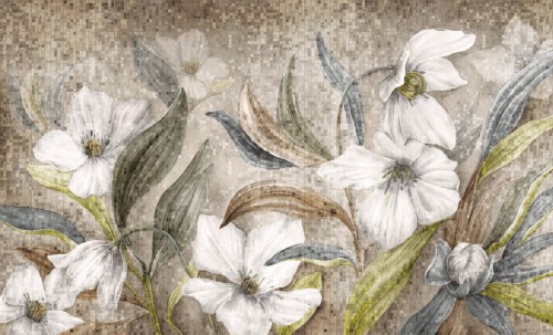 Fototapeta kwiaty mozaika Wall & More SEVILLA 2469 26A