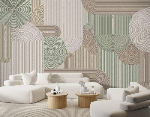 Fototapeta geometryczna linie Wall & More ZEN 2494 34C