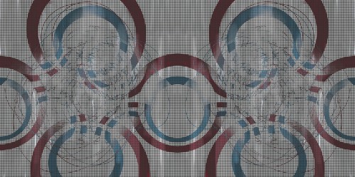 Fototapeta pod prysznic nowoczesne okręgi Wall&Deco WET_CB2402 Circle Back WET SYSTEM 2024-2