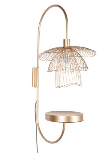 Kinkiet z półką Forestier Papillon XS Champagne 21014