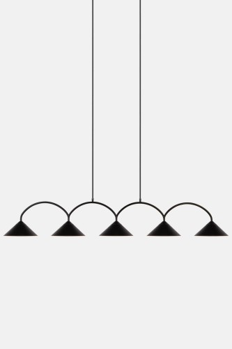 1szt / 24H Lampa wisząca stożki i łuki Curve 5 Black 472011 Globen