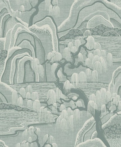 Tapeta japoński krajobraz Boras Tapeter 3131 Indigo Garden Icons