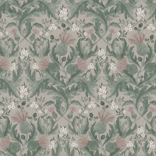 Tapeta kwiaty i liście ostu Boras Tapeter 7203 Thistle Icons