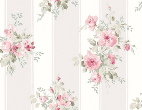 Tapeta bukiety kwiatów i pasy Wallquest VI80901 Alice & Rose