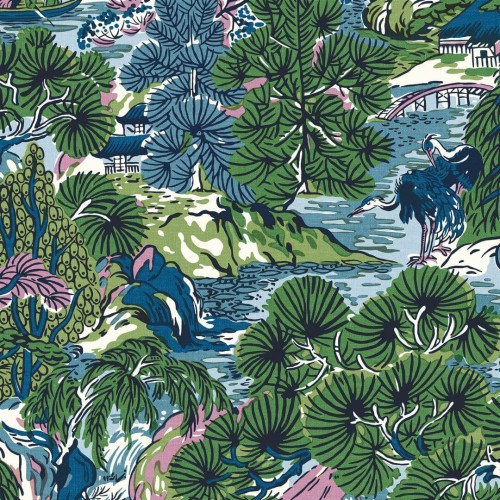 Tapeta krajobraz azjatyckich ogrodów Thibaut T42024 Pagoda Trees Sojourn