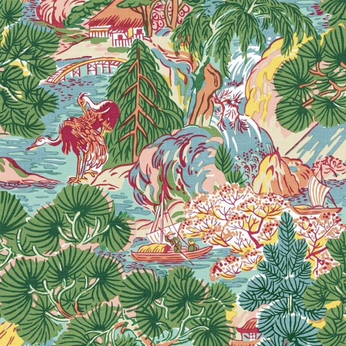 Tapeta krajobraz azjatyckich ogrodów Thibaut T42026 Pagoda Trees Sojourn