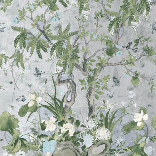 Mural botaniczny vintage Thibaut TM42053 Wild Wisteria Sojourn