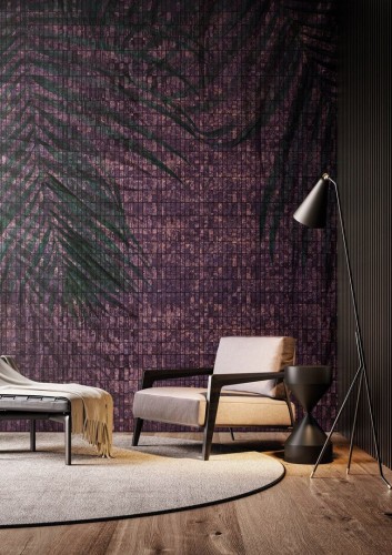 Fototapeta mozaika i liście Instabilelab ANYA Rose Gold 24K