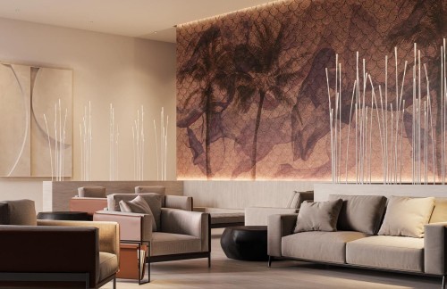 Fototapeta tropikalna Instabilelab CORINNA Rose Gold 24K