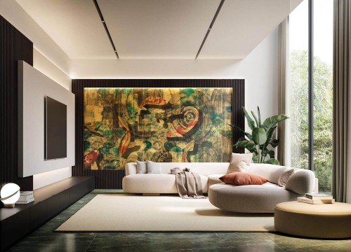 Fototapeta ryby koi Instabilelab GOLD FISH Gold 24K