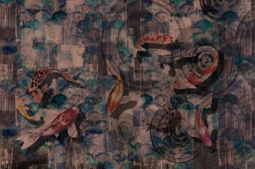 Fototapeta ryby koi Instabilelab GOLD FISH Rose Gold 24K