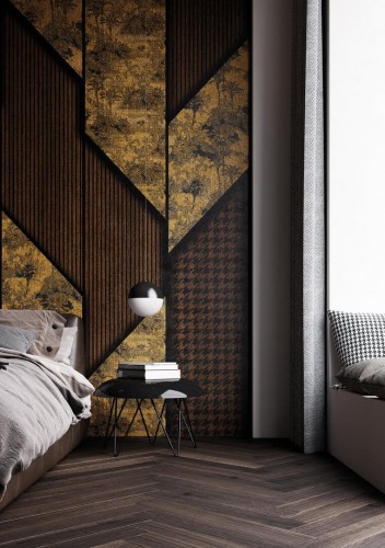 Fototapeta geometria i pepitka Instabilelab OLGA Gold 24K