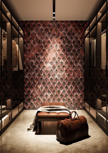 Fototapeta stylizowane liście Instabilelab PENNY Rose Gold 24K