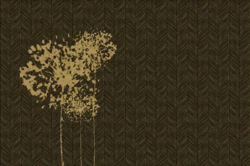 Fototapeta kwiaty i jodełka Instabilelab ZELINDA Gold 24K