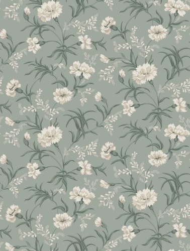 Tapeta kwiaty goździki Sandberg 832-38 Emilie Garden Green Tradgarden