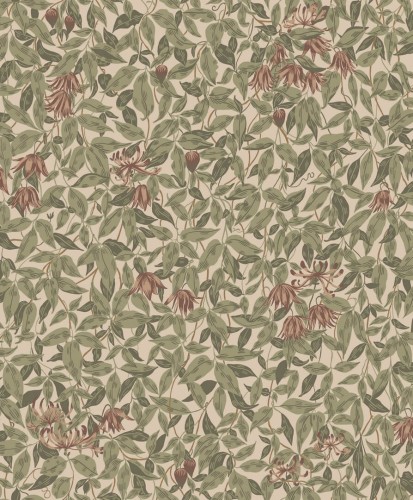 Tapeta liście i kwiaty Sandberg S10557 Linnea Burgundy Tradgarden