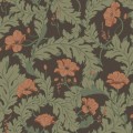 Tapeta roślinna w maki i liście Sandberg S10561 Charlotta Brown Tradgarden