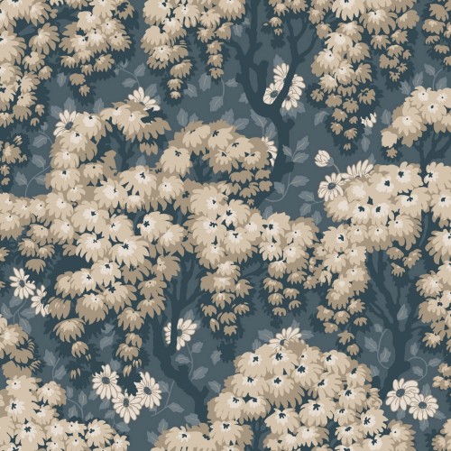 Tapeta korony drzew Sandberg S10566 Ragnvi Midnight Blue Tradgarden