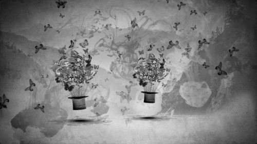 Fototapeta motyle i kapelusze Instabilelab Fly Cap 03 Memories