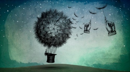 Fototapeta marzycielska - dmuchawiec i kapelusz Instabilelab The Dream 02 Memories