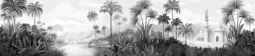 Fototapeta egzotyczny krajobraz natury z elementami architektury London Art BNV05 C Les Reves Orientaux Tale Books: Bon Voyage Cap.1