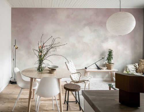 Fototapeta chmury w stylu vintage Rebel Walls R20922 Vintage Clouds Pink Hot Pops