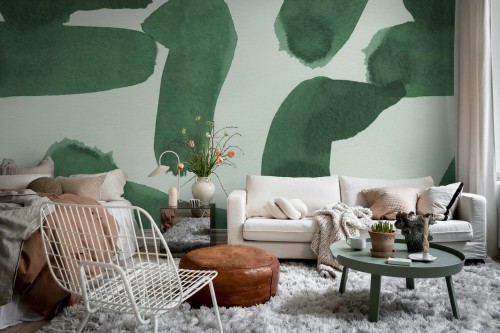 Fototapeta abstrakcyjna Rebel Walls R21164 Wiggle Shapes Green Hot Pops