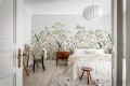 Fototapeta botaniczna Rebel Walls R21193 Songbird Mural White Hot Pops