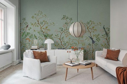 Fototapeta botaniczna Rebel Walls R21195 Songbird Mural Green Hot Pops