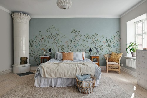 Fototapeta botaniczna Rebel Walls R21196 Songbird Mural Blue Hot Pops