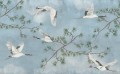Fototapeta żurawie w locie Rebel Walls R20333 Majestic Cranes Blue Poetic
