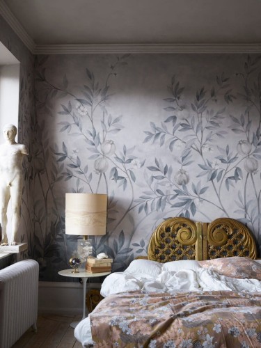 Fototapeta owoce i bujna roślinność Rebel Walls R20346 Pome Greenery Blue Poetic