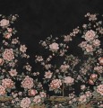 Fototapeta kwiatowe pnącza róż Rebel Walls R20354 Floral Chinoiserie Black Poetic