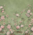 Fototapeta kwiatowe pnącza róż Rebel Walls R20355 Floral Chinoiserie Green Poetic