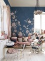 Fototapeta kwiatowe pnącza róż Rebel Walls R20356 Floral Chinoiserie Dark Blue Poetic