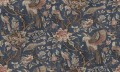 Fototapeta botaniczna z drapieżnymi ptakami Rebel Walls R20971 Wings in Bloom Dark Blue Poetic
