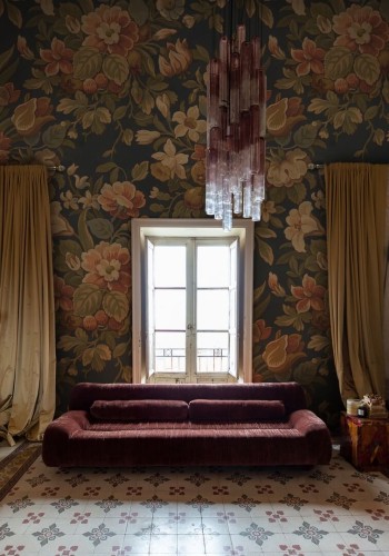 Fototapeta kwiaty vintage Rebel Walls R20978 Majestic Vintage Garden Ivory Poetic