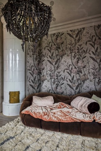 Fototapeta botaniczna vintage Rebel Walls R20981 Winding Bloom Beige Poetic