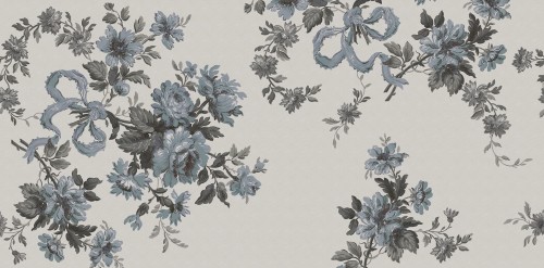 Fototapeta kwiatowa girlanda Rebel Walls R20989 Vintage Bow Light Blue Poetic