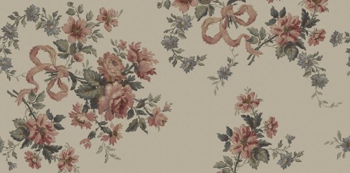 Fototapeta kwiatowa girlanda Rebel Walls R20990 Vintage Bow Pink Poetic