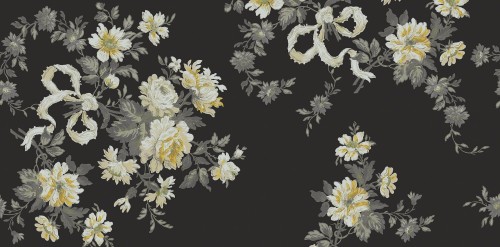 Fototapeta kwiatowa girlanda Rebel Walls R20992 Vintage Bow Black Poetic