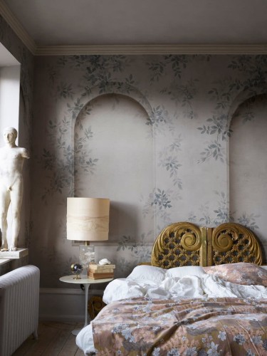 Fototapeta architektoniczne łuki i liście Rebel Walls R20997 Daydream Arches Blue Poetic