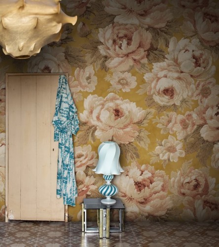 Fototapeta kwiaty róże vintage Rebel Walls R21009 Eternal Blossoms Yellow Poetic