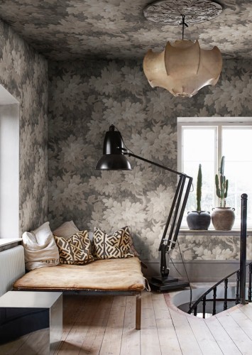 Fototapeta liście w stylu gobelinowym Rebel Walls R21352 Vintage Foliage Beige Poetic