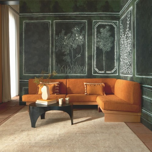 Mural inspirowany antycznymi ścianami śródziemnomorskich pałaców Elitis VP 961 01 Disegno Ortigia