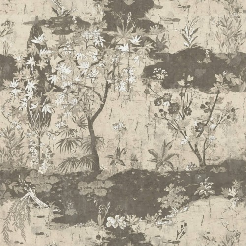 Mural roślinny na zniszczonej ścianie Elitis VP 962 03 Retour des Indes Ortigia