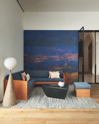 Mural artystyczny zachód słońca Elitis VP 965 01 Eternité Atelier D'artiste II