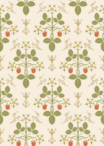 Tapeta roślinny ornament z truskawkami Cole & Son 127/2008 Strawberry Classics Collection Vol.I